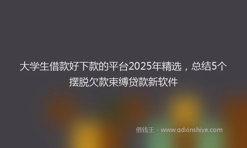大学生借款好下款的平台2025年精选，总结5个摆脱欠款束缚贷款新软件