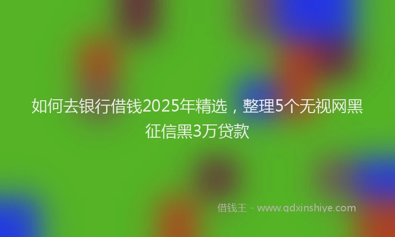 如何去银行借钱2025年精选，整理5个无视网黑征信黑3万贷款