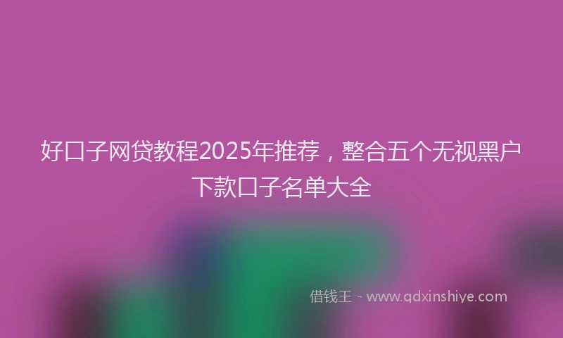 好口子网贷教程2025年推荐，整合五个无视黑户下款口子名单大全