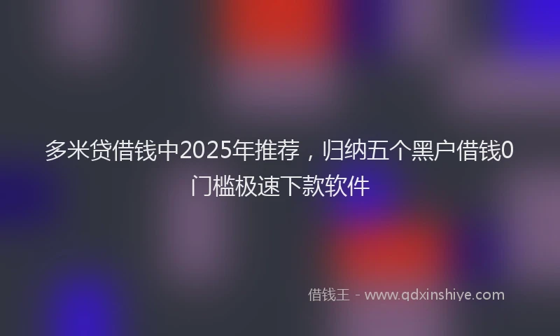 多米贷借钱中2025年推荐，归纳五个黑户借钱0门槛极速下款软件