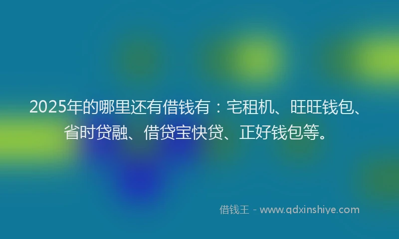 2025年的哪里还有借钱有：宅租机、旺旺钱包、省时贷融、借贷宝快贷、正好钱包等。