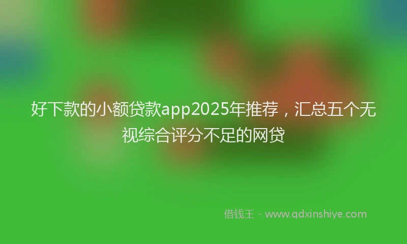好下款的小额贷款app2025年推荐，汇总五个无视综合评分不足的网贷