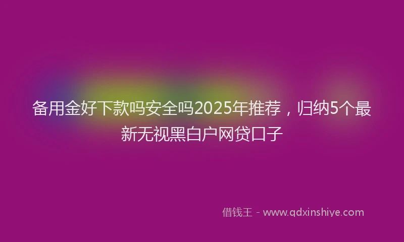 备用金好下款吗安全吗2025年推荐，归纳5个最新无视黑白户网贷口子