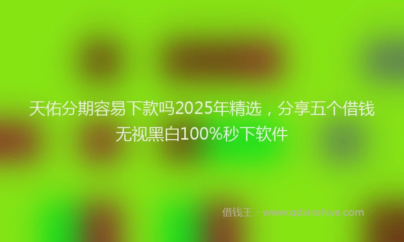 天佑分期容易下款吗2025年精选，分享五个借钱无视黑白100%秒下软件