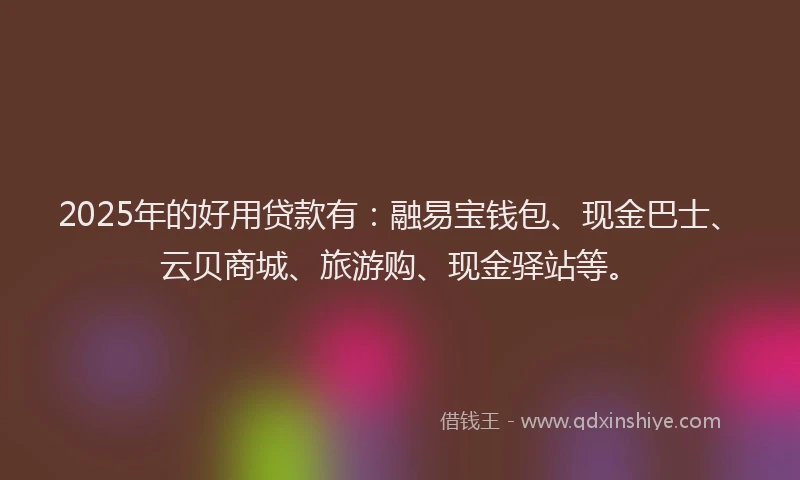 2025年的好用贷款有：融易宝钱包、现金巴士、云贝商城、旅游购、现金驿站等。