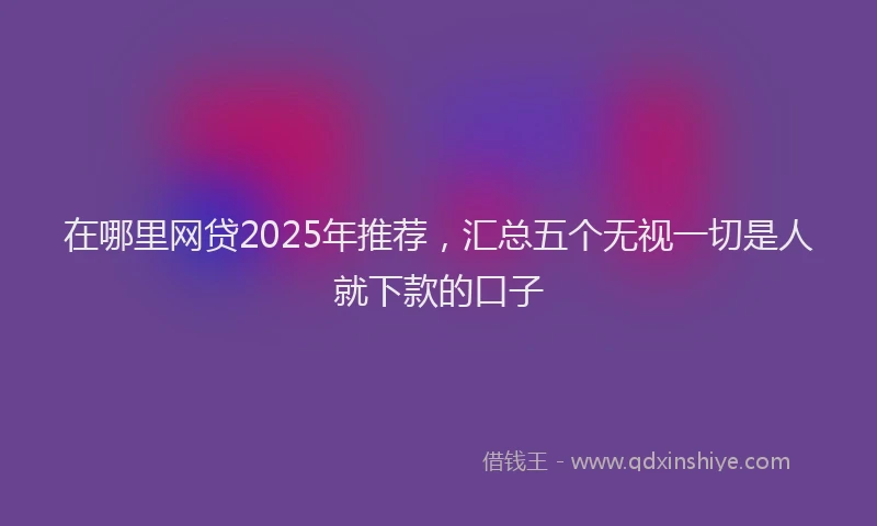 在哪里网贷2025年推荐，汇总五个无视一切是人就下款的口子