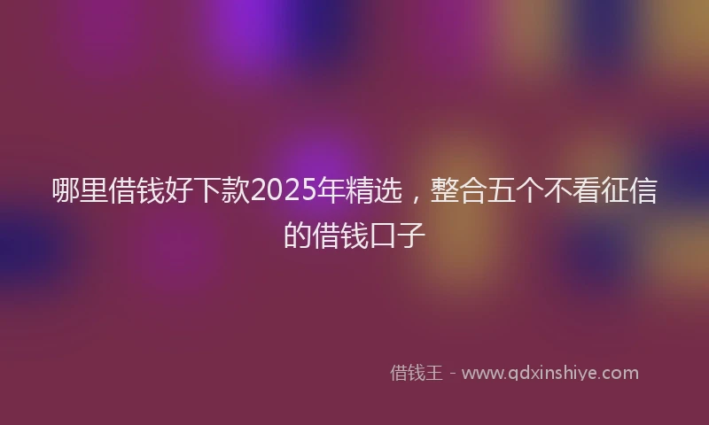 哪里借钱好下款2025年精选，整合五个不看征信的借钱口子