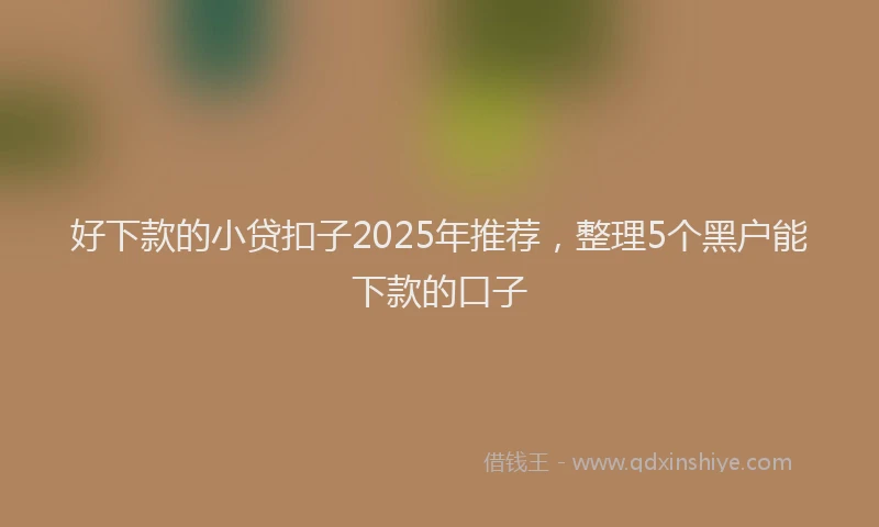 好下款的小贷扣子2025年推荐，整理5个黑户能下款的口子
