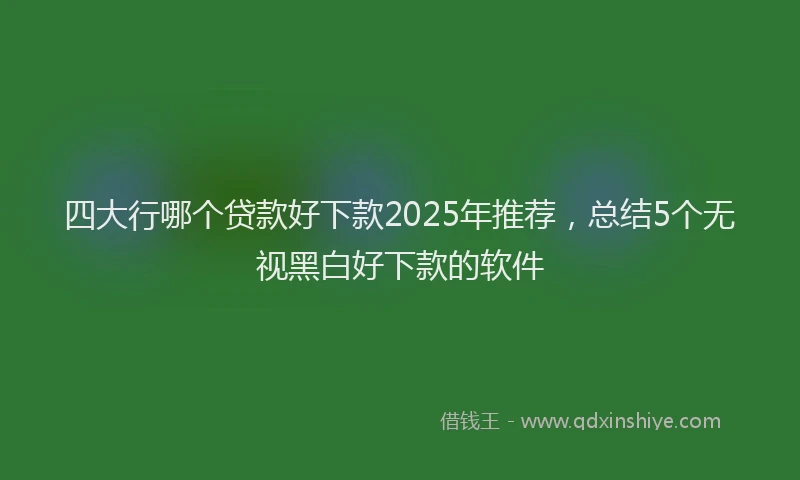 四大行哪个贷款好下款2025年推荐，总结5个无视黑白好下款的软件
