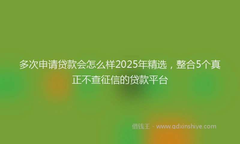多次申请贷款会怎么样2025年精选，整合5个真正不查征信的贷款平台