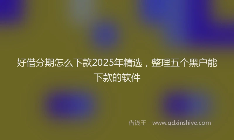 好借分期怎么下款2025年精选，整理五个黑户能下款的软件