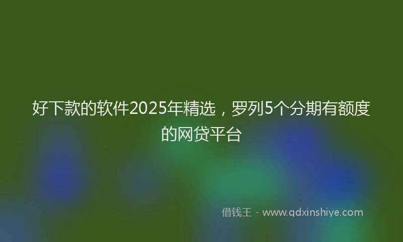 好下款的软件2025年精选，罗列5个分期有额度的网贷平台