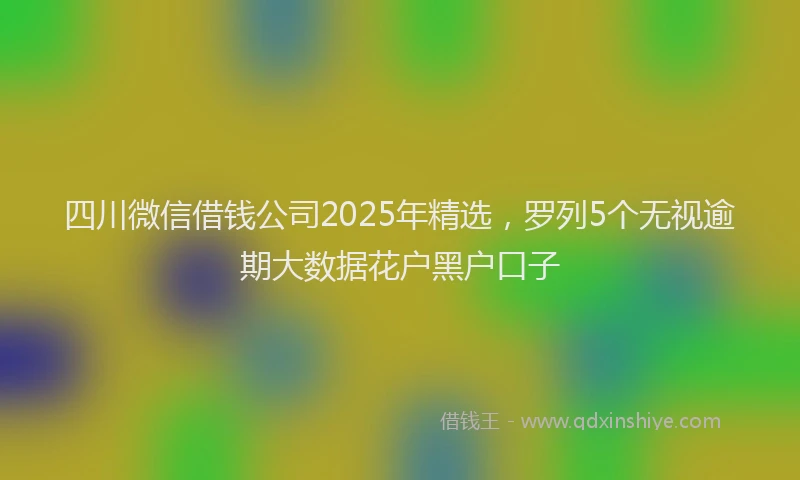 四川微信借钱公司2025年精选，罗列5个无视逾期大数据花户黑户口子