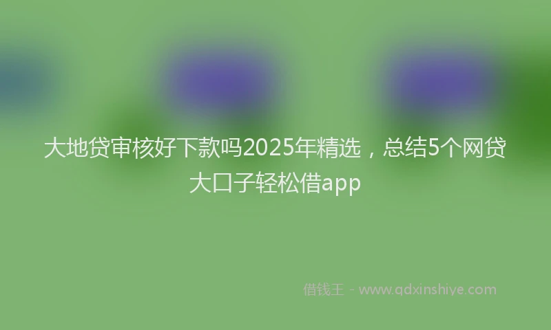 大地贷审核好下款吗2025年精选，总结5个网贷大口子轻松借app