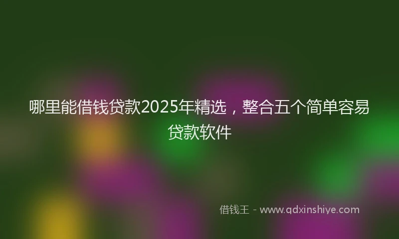 哪里能借钱贷款2025年精选，整合五个简单容易贷款软件