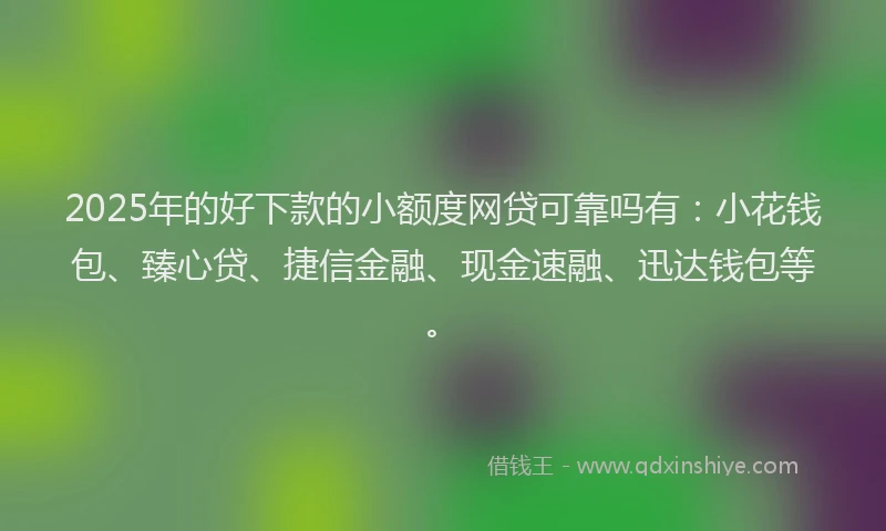 2025年的好下款的小额度网贷可靠吗有：小花钱包、臻心贷、捷信金融、现金速融、迅达钱包等。