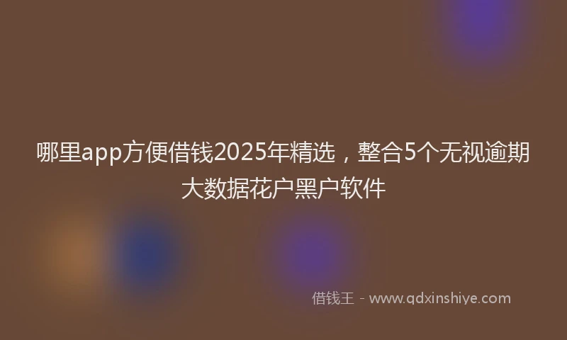 哪里app方便借钱2025年精选，整合5个无视逾期大数据花户黑户软件
