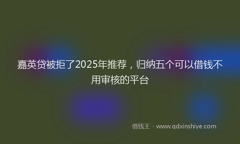 嘉英贷被拒了2025年推荐，归纳五个可以借钱不用审核的平台