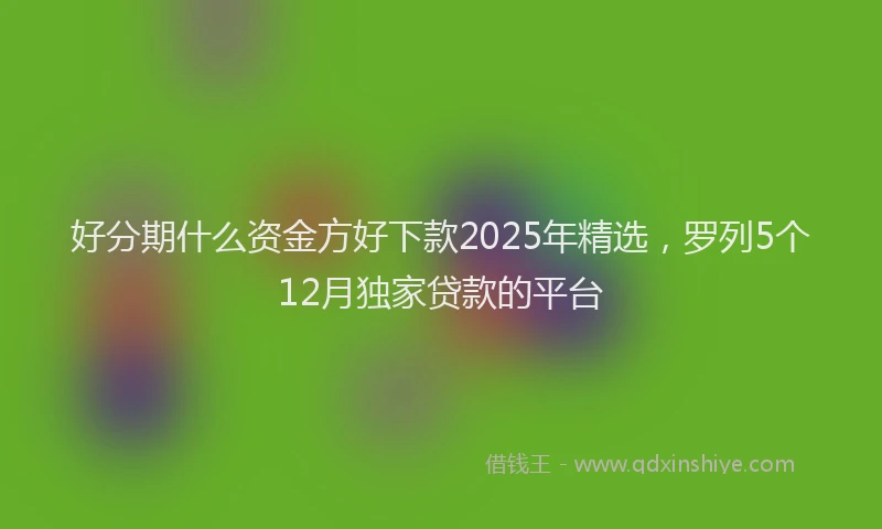 好分期什么资金方好下款2025年精选，罗列5个12月独家贷款的平台