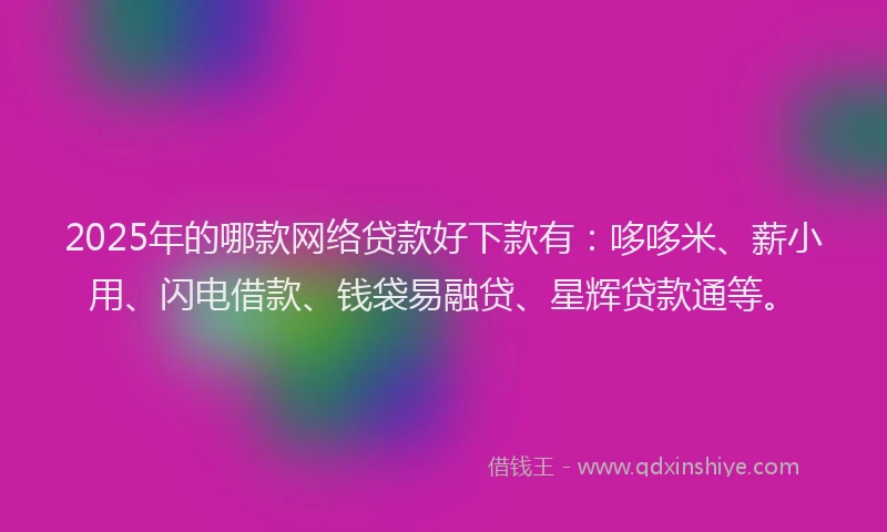 2025年的哪款网络贷款好下款有：哆哆米、薪小用、闪电借款、钱袋易融贷、星辉贷款通等。