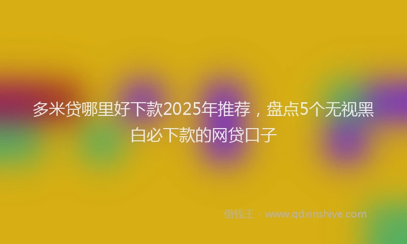 多米贷哪里好下款2025年推荐，盘点5个无视黑白必下款的网贷口子