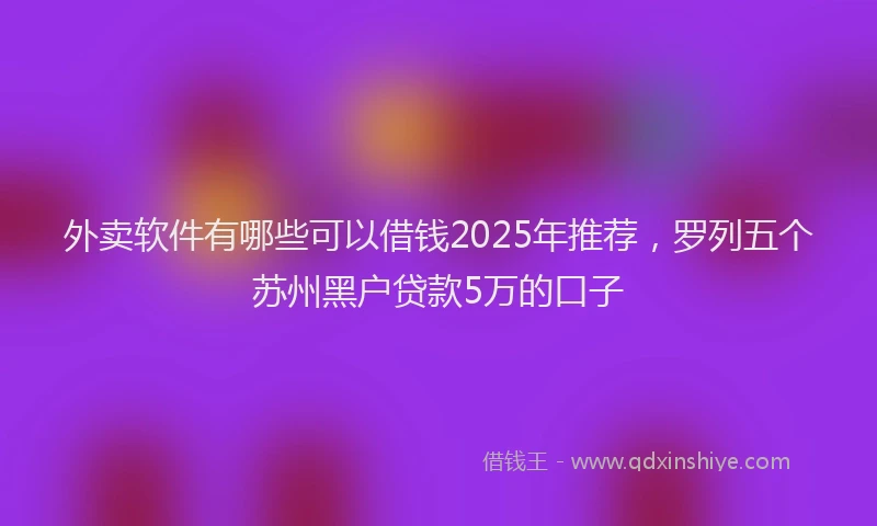 外卖软件有哪些可以借钱2025年推荐，罗列五个苏州黑户贷款5万的口子