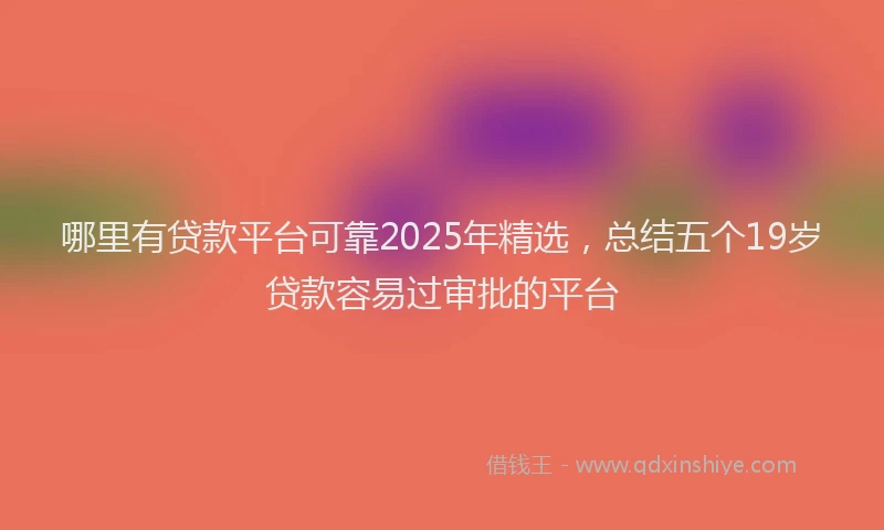 哪里有贷款平台可靠2025年精选，总结五个19岁贷款容易过审批的平台