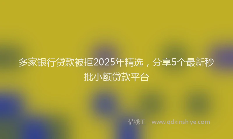 多家银行贷款被拒2025年精选，分享5个最新秒批小额贷款平台