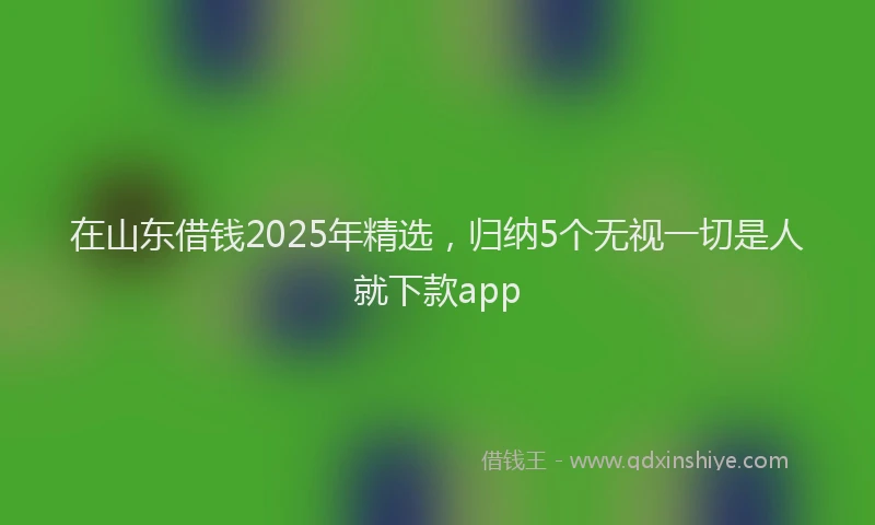 在山东借钱2025年精选，归纳5个无视一切是人就下款app