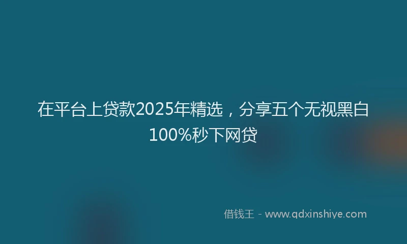 在平台上贷款2025年精选，分享五个无视黑白100%秒下网贷