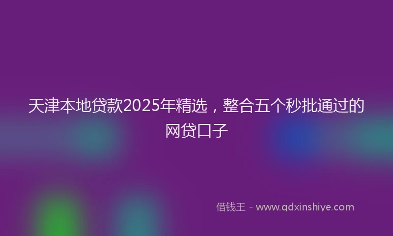 天津本地贷款2025年精选，整合五个秒批通过的网贷口子