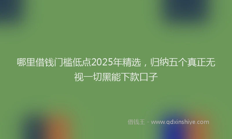 哪里借钱门槛低点2025年精选，归纳五个真正无视一切黑能下款口子