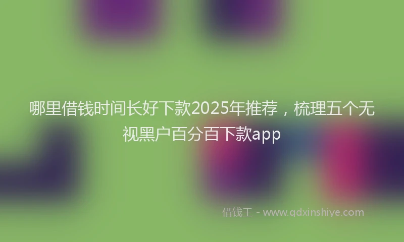 哪里借钱时间长好下款2025年推荐，梳理五个无视黑户百分百下款app