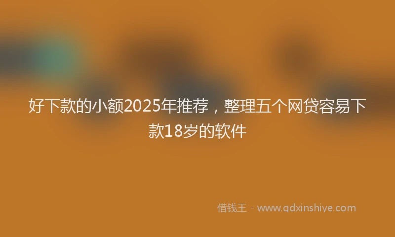 好下款的小额2025年推荐，整理五个网贷容易下款18岁的软件