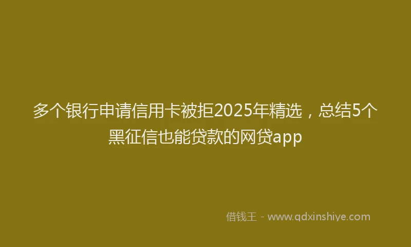 多个银行申请信用卡被拒2025年精选，总结5个黑征信也能贷款的网贷app