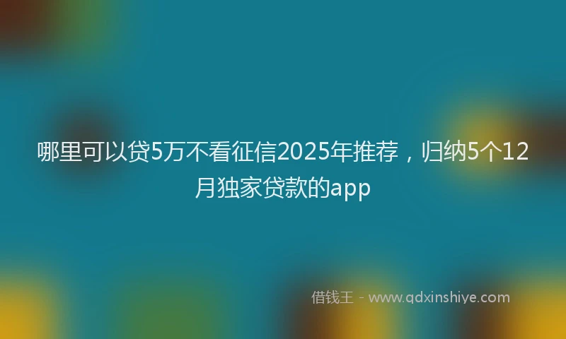 哪里可以贷5万不看征信2025年推荐，归纳5个12月独家贷款的app