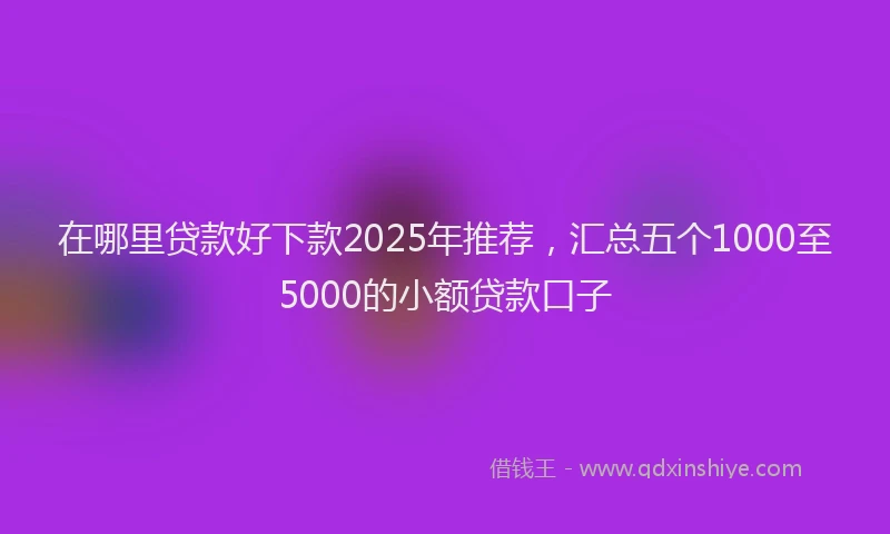 在哪里贷款好下款2025年推荐，汇总五个1000至5000的小额贷款口子