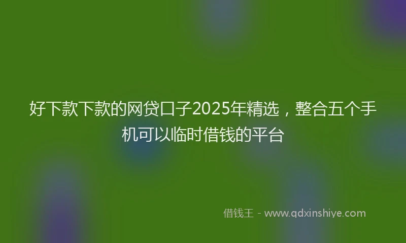 好下款下款的网贷口子2025年精选，整合五个手机可以临时借钱的平台