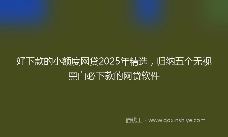 好下款的小额度网贷2025年精选，归纳五个无视黑白必下款的网贷软件