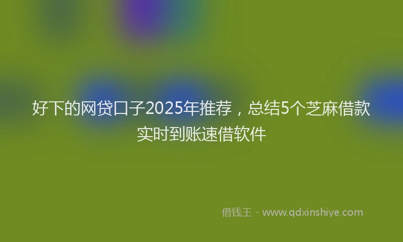 好下的网贷口子2025年推荐，总结5个芝麻借款实时到账速借软件