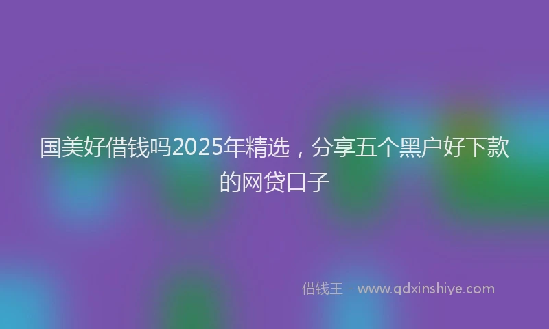 国美好借钱吗2025年精选，分享五个黑户好下款的网贷口子