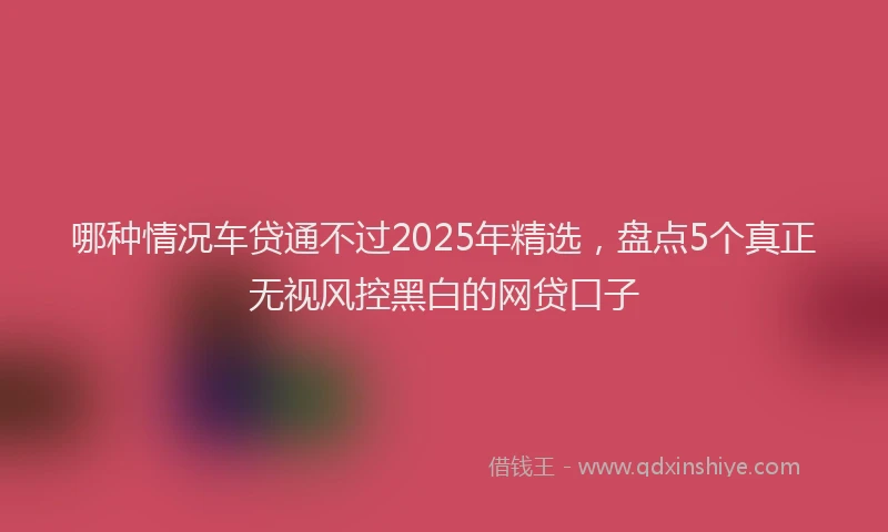 哪种情况车贷通不过2025年精选，盘点5个真正无视风控黑白的网贷口子