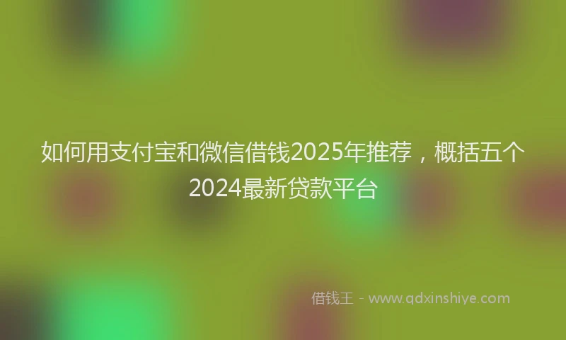 如何用支付宝和微信借钱2025年推荐，概括五个2024最新贷款平台