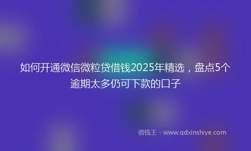 如何开通微信微粒贷借钱2025年精选，盘点5个逾期太多仍可下款的口子