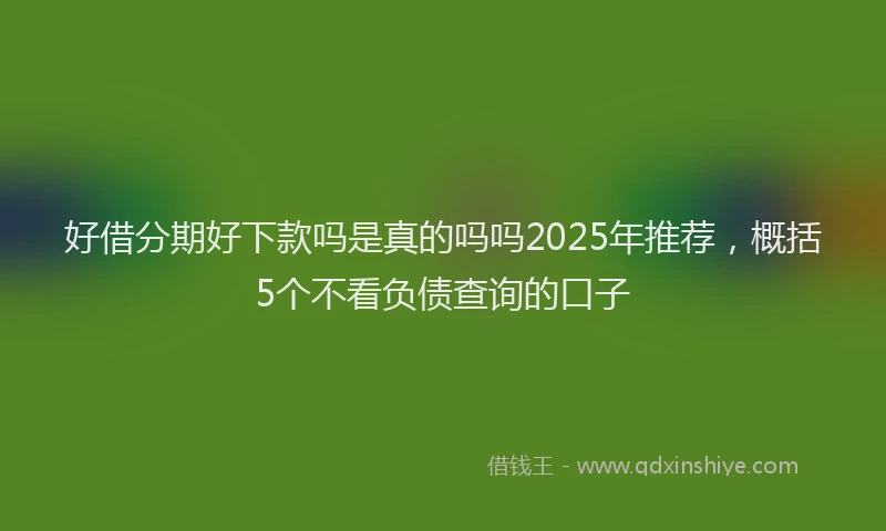 好借分期好下款吗是真的吗吗2025年推荐，概括5个不看负债查询的口子