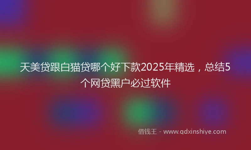 天美贷跟白猫贷哪个好下款2025年精选，总结5个网贷黑户必过软件