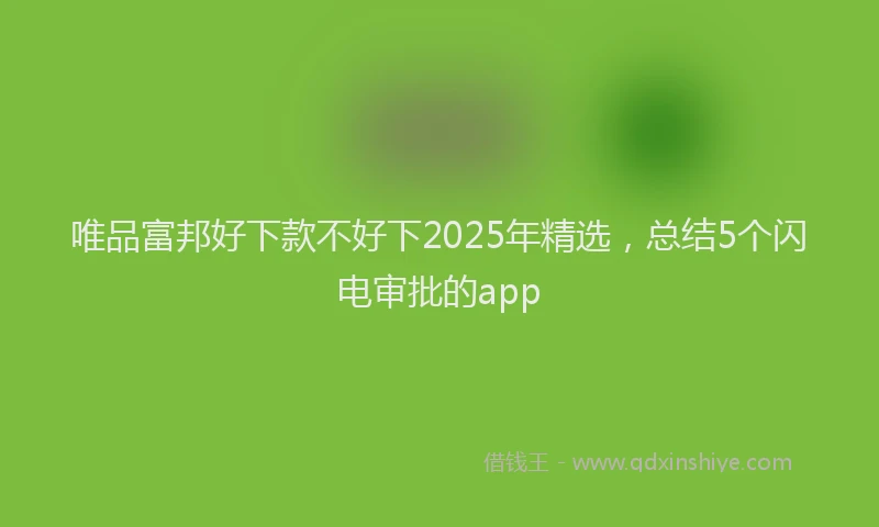 唯品富邦好下款不好下2025年精选，总结5个闪电审批的app