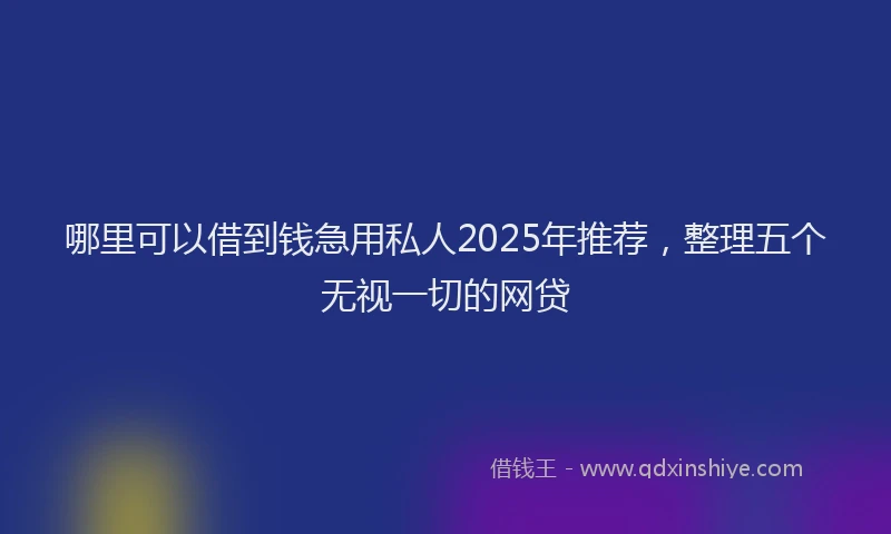 哪里可以借到钱急用私人2025年推荐，整理五个无视一切的网贷