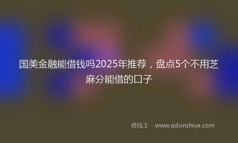 国美金融能借钱吗2025年推荐，盘点5个不用芝麻分能借的口子