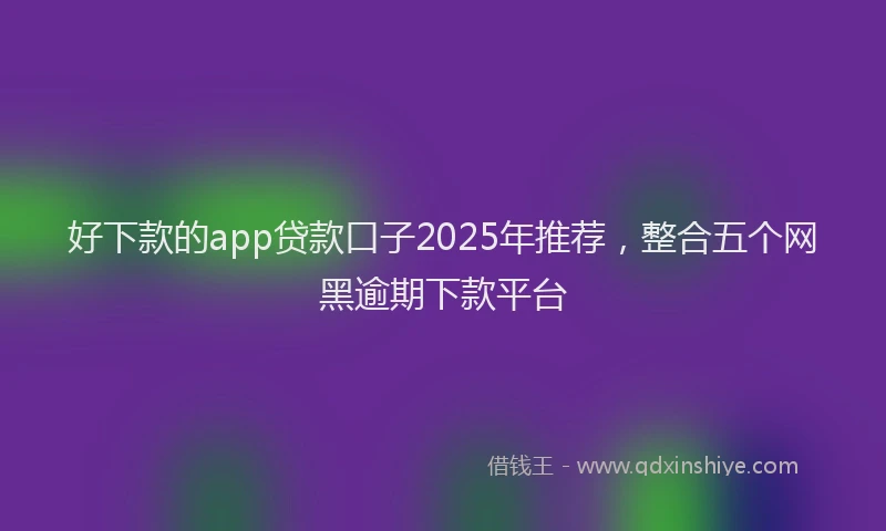 好下款的app贷款口子2025年推荐，整合五个网黑逾期下款平台